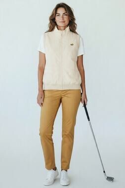 Magnolia Lane Masters Golf Vest Womens M Yellow Full Zip Augusta NWT